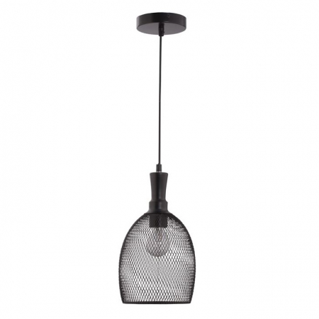 Lustre - Lustra neagra tip pendul Marena abajur tip plasa metal, Ø 15,5 cm, 9402459 - Novaluce