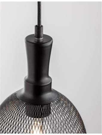 Lustra neagra tip pendul Marena abajur tip plasa metal, Ø 15,5 cm, 9402459 - Novaluce [5]