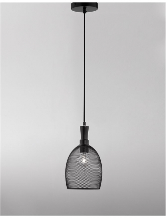 Lustra neagra tip pendul Marena abajur tip plasa metal, Ø 15,5 cm, 9402459 - Novaluce [2]