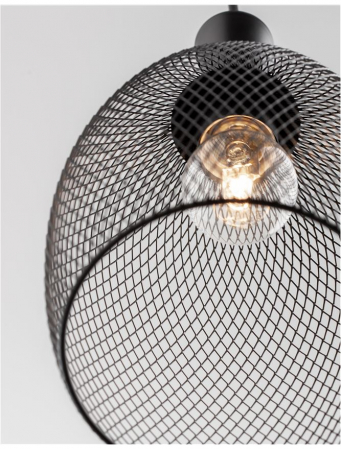 Lustra neagra tip pendul Marena abajur tip plasa metal, Ø 15,5 cm, 9402459 - Novaluce [6]