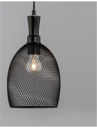 Lustra neagra tip pendul Marena abajur tip plasa metal, Ø 15,5 cm, 9402459 - Novaluce [1]