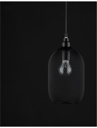 Lustra neagra tip pendul Marena abajur tip plasa metal, Ø 15 cm, 9402436 - Novaluce [8]