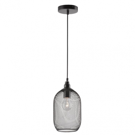 Promotii - Lustra neagra tip pendul Marena abajur tip plasa metal, Ø 15 cm, 9402436 - Novaluce