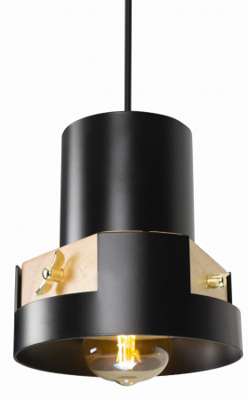 Lustra neagra tip pendul Zaina Ø 16,5 cm metal/lemn, inaltime reglabila, P0349 - Maxlight [4]
