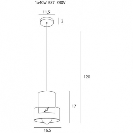 Lustra neagra tip pendul Zaina Ø 16,5 cm metal/lemn, inaltime reglabila, P0349 - Maxlight [1]