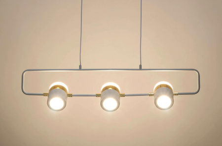 Lustra orizontala design modern Enoch 3 74 cm, auriu/alb, iluminare LED, XCP7598-3.WHITE - King [7]