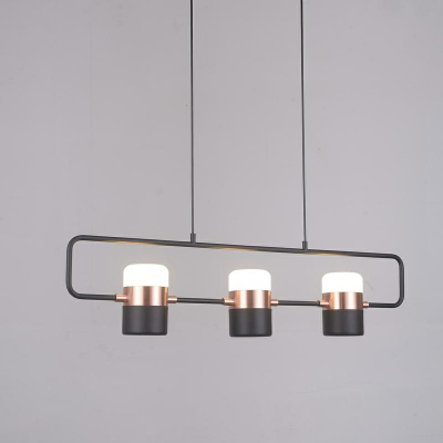 Lustra orizontala design modern Enoch 3 74 cm, cupru/negru, iluminare LED, XCP7598-3 BLACK - King [4]