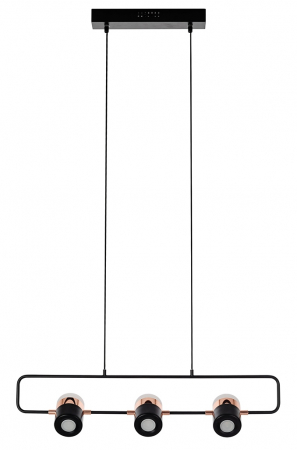 Lustra orizontala design modern Enoch 3 74 cm, cupru/negru, iluminare LED, XCP7598-3 BLACK - King [6]