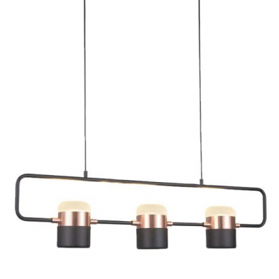 Lustra orizontala design modern Enoch 3 74 cm, cupru/negru, iluminare LED, XCP7598-3 BLACK - King [2]