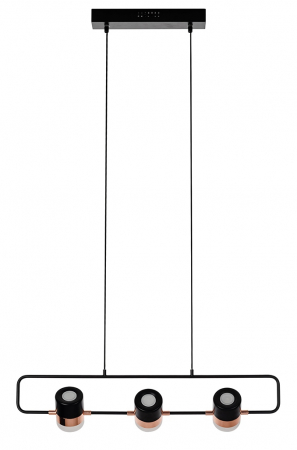 Lustra orizontala design modern Enoch 3 74 cm, cupru/negru, iluminare LED, XCP7598-3 BLACK - King [7]