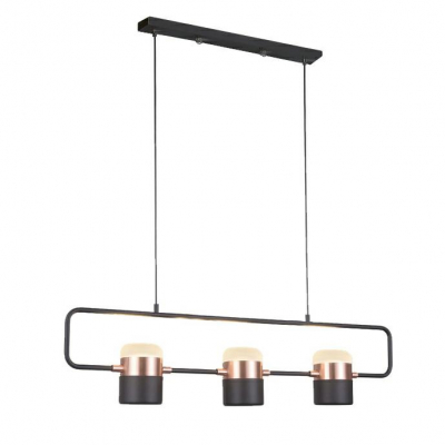 Lustra orizontala design modern Enoch 3 74 cm, cupru/negru, iluminare LED, XCP7598-3 BLACK - King [3]