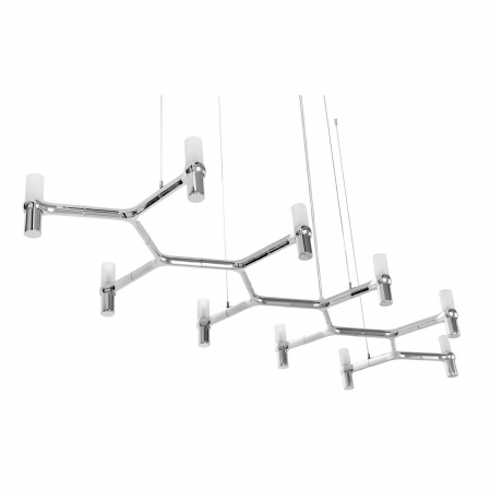 Lustra orizontala design modern Oskar Long 175 cm, crom/auriu, DW-d1005-10C.GOLD - King [10]