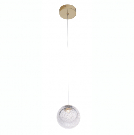 Produse - Lustra pe cablu aurie/crom Fuentes cu glob stricla transparent, P0389 - Maxlight