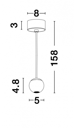 Lustra pe cablu Chgai 5x5 cm forma rotunda, iluminare LED, 9103211 - Novaluce [3]