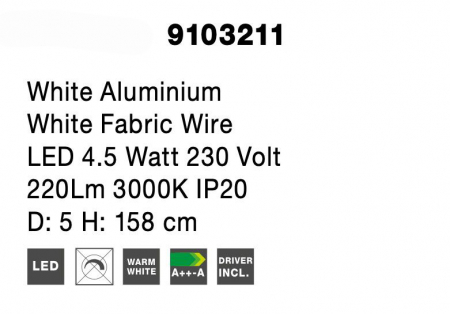 Lustra pe cablu Chgai 5x5 cm forma rotunda, iluminare LED, 9103211 - Novaluce [4]