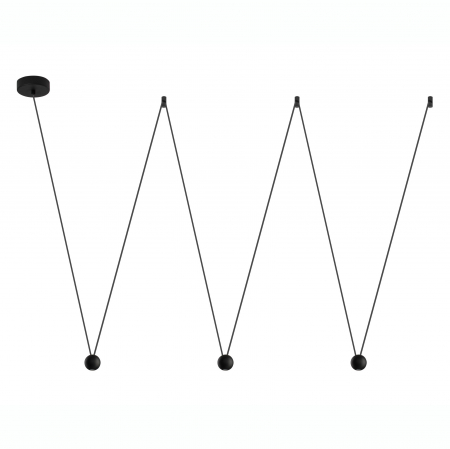 Lustre - Lustra pe cablu lung cu 3 pendule suspendate LED ziz-zag Chgai, inaltime reglabila, 9303941 - Novaluce