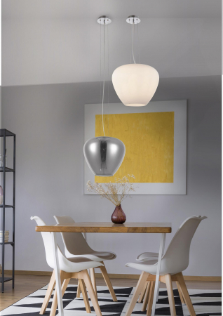 Lustra pe cablu moderna Nadav sticla alba/fumurie, aurie, 30/40 cm, AZ 3180 - Azzardo [5]
