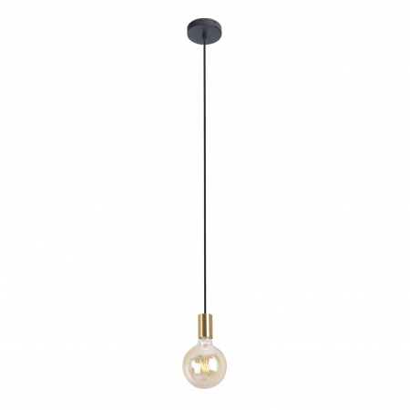 Lustre - Lustra pe cablu stil industrial negru/auriu Kallir metal, inaltime reglabila, P0398 - Maxlight