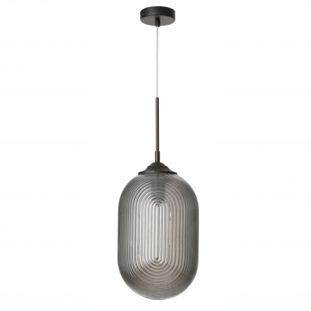 Lustra pe fir cilindrica Paz sticla alba/galbena/fumurie, design retro, 9119111 - Novaluce [11]