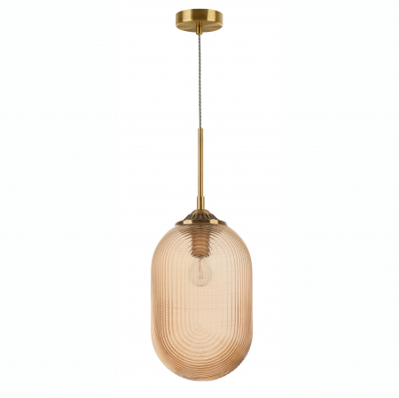 Lustra pe fir cilindrica Paz sticla alba/galbena/fumurie, design retro, 9119111 - Novaluce [0]
