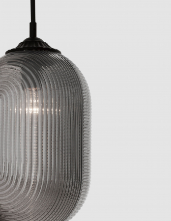 Lustra pe fir cilindrica Paz sticla alba/galbena/fumurie, design retro, 9119111 - Novaluce [14]