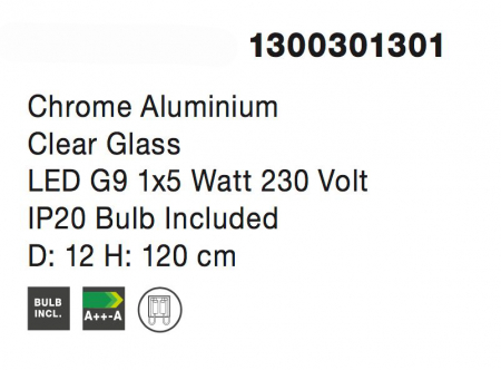 Lustra pe fir eleganta Boncan Ø12 cm, sticla transparenta, metal crom, 1300301301 - Novaluce [4]