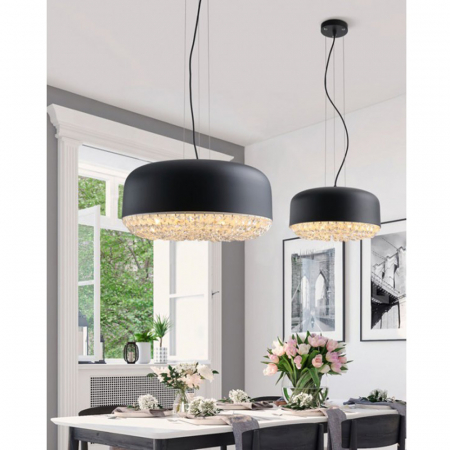 Lustra pe fir rotunda neagra cu cristale Kennet Ø 35/48 cm, design modern, AZ 3163 - Azzardo [7]