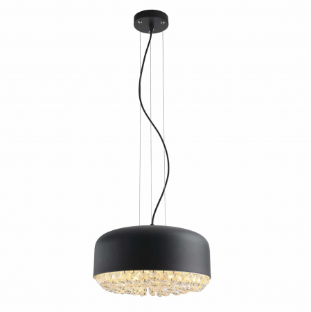 Lustre - Lustra pe fir rotunda neagra cu cristale Kennet Ø 35/48 cm, design modern, AZ 3163 - Azzardo