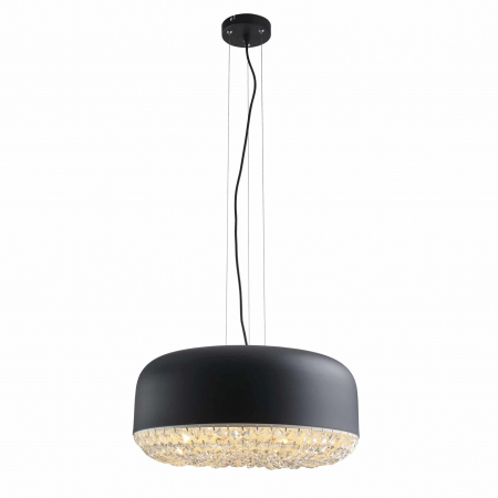 Lustra pe fir rotunda neagra cu cristale Kennet Ø 35/48 cm, design modern, AZ 3163 - Azzardo [2]