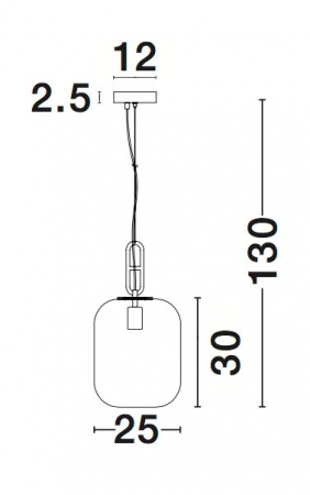 Lustra pe fir sticla fumurie Raja Ø25/35 cm, forma cilindrica, design industrial, 9120669 - Novaluce [6]