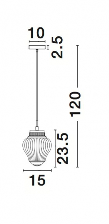 Lustra pe fir stil vintage Ester Ø15 cm sticla transparenta, metal negru, 838180 - Novaluce [2]