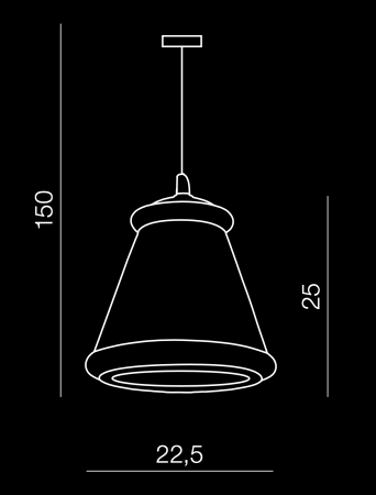 Lustra pe fir tip clopot sticla fumurie Zinia 22,5x25 cm, design industrial/retro, AZ 0453 - Azzardo [2]