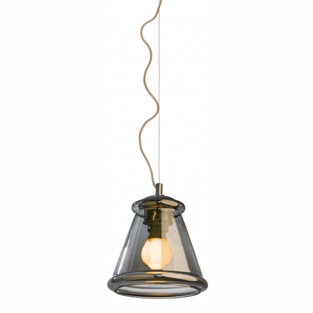Lustre - Lustra pe fir tip clopot sticla fumurie Zinia 22,5x25 cm, design industrial/retro, AZ 0453 - Azzardo