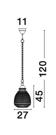 Lustra pe lant stil vintage Broen Ø27 cm sticla transparenta/fumurie/galbena forme geometrice, metal, 8381443 - Novaluce [3]