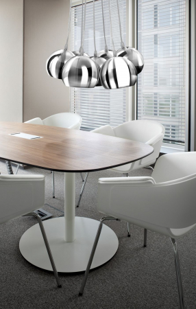 Lustra pendul 7 globuri metal negru lucios/auriu - crom/alb Clopas 45 Ø cm, design modern, AZ 1032 - Azzardo [6]