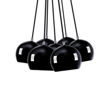 Lustre - Lustra pendul 7 globuri metal negru lucios/auriu - crom/alb Clopas 45 Ø cm, design modern, AZ 1032 - Azzardo