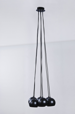 Lustra pendul 7 globuri metal negru lucios/auriu - crom/alb Clopas 45 Ø cm, design modern, AZ 1032 - Azzardo [1]