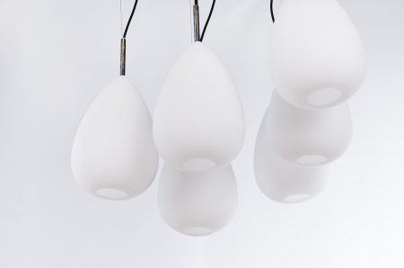 Lustra pendul alba Ares 6 becuri 46x46 cm, sticla/metal crom, AZ 0157 - Azzardo [4]