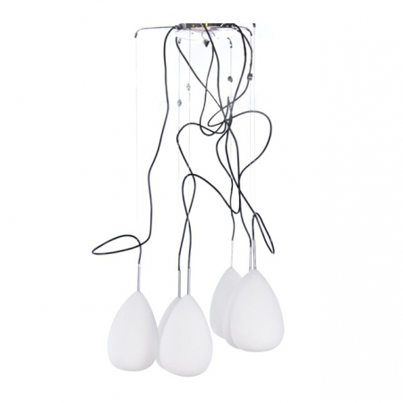 Lustre - Lustra pendul alba Ares 6 becuri 46x46 cm, sticla/metal crom, AZ 0157 - Azzardo