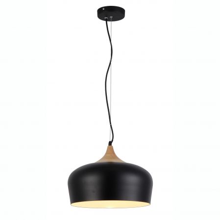 Lustra pendul alba/neagra cu detaliu lemn Dorota Ø 36 cm, design modern, AZ 1331 - Azzardo [0]