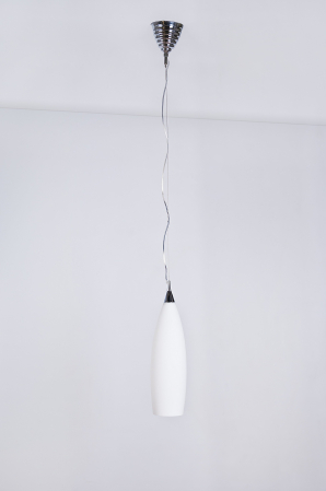 Lustra pendul alba Slim 45 cm, sticla/detalii metal crom, design modern, AZ 0120 - Azzardo [2]