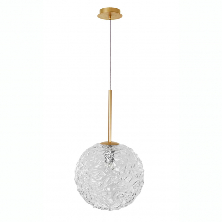 Lustra pendul aurie Fedora Ø15/30 cm, glob sticla structurata, bec LED G9, 9160211 - Novaluce [6]
