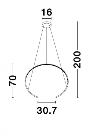 Lustra pendul cerc LED alba/neagra Vilma Ø30 cm, stil minimalist, 9010021 - Novaluce [7]