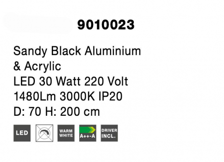 Lustra pendul cerc LED alba/neagra Vilma Ø30 cm, stil minimalist, 9010021 - Novaluce [16]