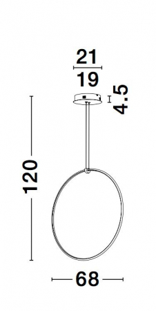 Lustra pendul cerc negru Nikom Ø68 cm iluminare LED dimabila, design minimalist, 9820591 - Novaluce [8]