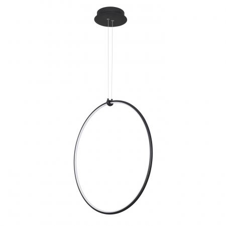 Lustre - Lustra pendul cerc negru Nikom Ø68 cm iluminare LED dimabila, design minimalist, 9820591 - Novaluce