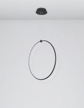 Lustra pendul cerc negru Nikom Ø68 cm iluminare LED dimabila, design minimalist, 9820591 - Novaluce [2]