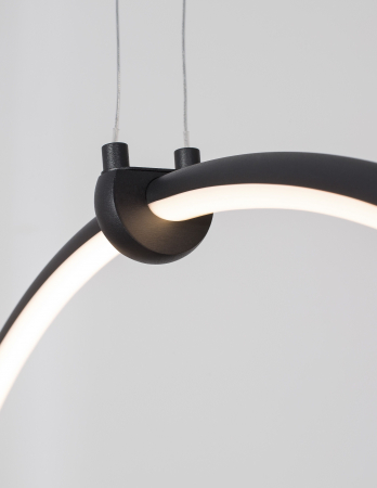 Lustra pendul cerc negru Nikom Ø68 cm iluminare LED dimabila, design minimalist, 9820591 - Novaluce [4]