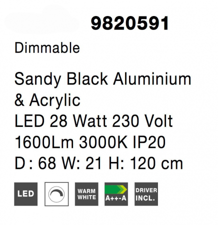 Lustra pendul cerc negru Nikom Ø68 cm iluminare LED dimabila, design minimalist, 9820591 - Novaluce [9]