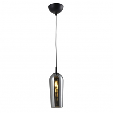 Lustre - Lustra pendul design modern Arete 12x26 cm, sticla transparenta - sampanie/sticla fumurie - negru, AZ 3335 - Azzardo
